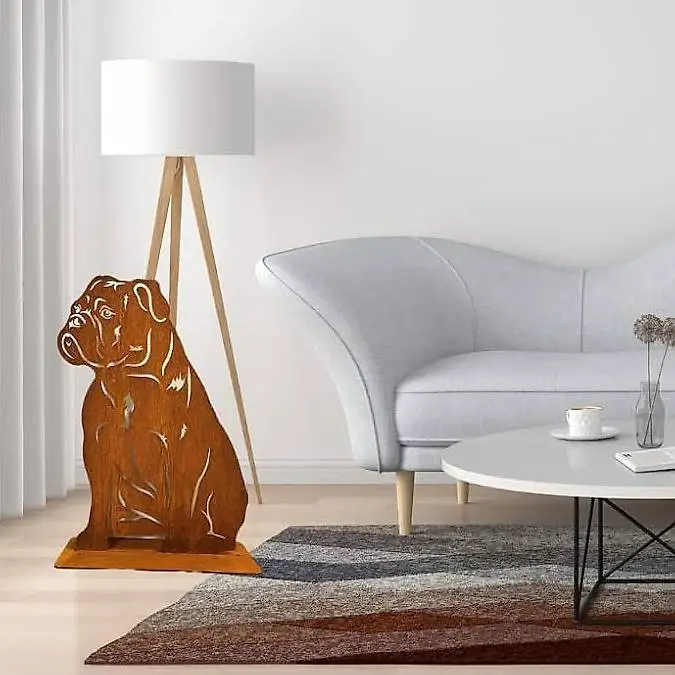 Rostoptik-Hund aus Metall, 75 cm