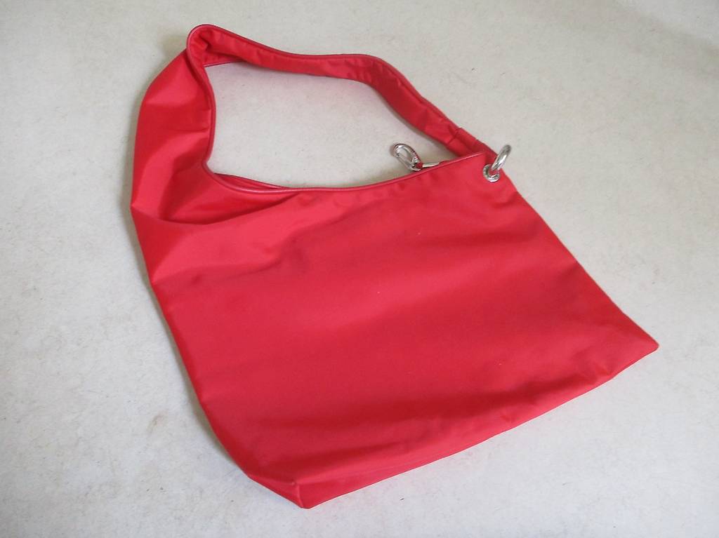 Schultertasche bag Handtasche rot Microfiber GROOM Paris