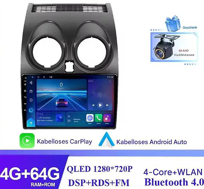 Autoradio für Nissan Qashqai J10 2006-2013 | 9" Touchscreen