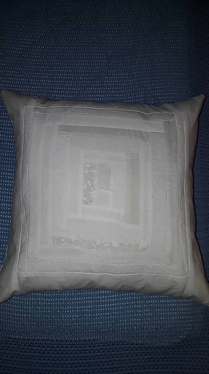 Deko - Kissen, Patchwork Handarbeit, 37x37cm, neu