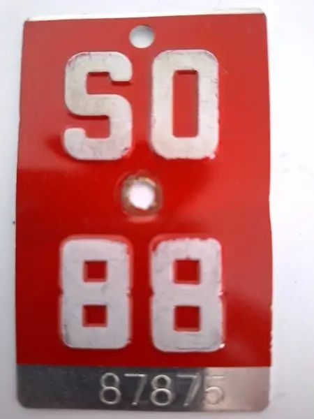 alte SO-Velonummer /SO-Fahrradnummer, SO 88