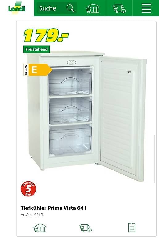Gefrierschrank Landi Prima Vista, 64l