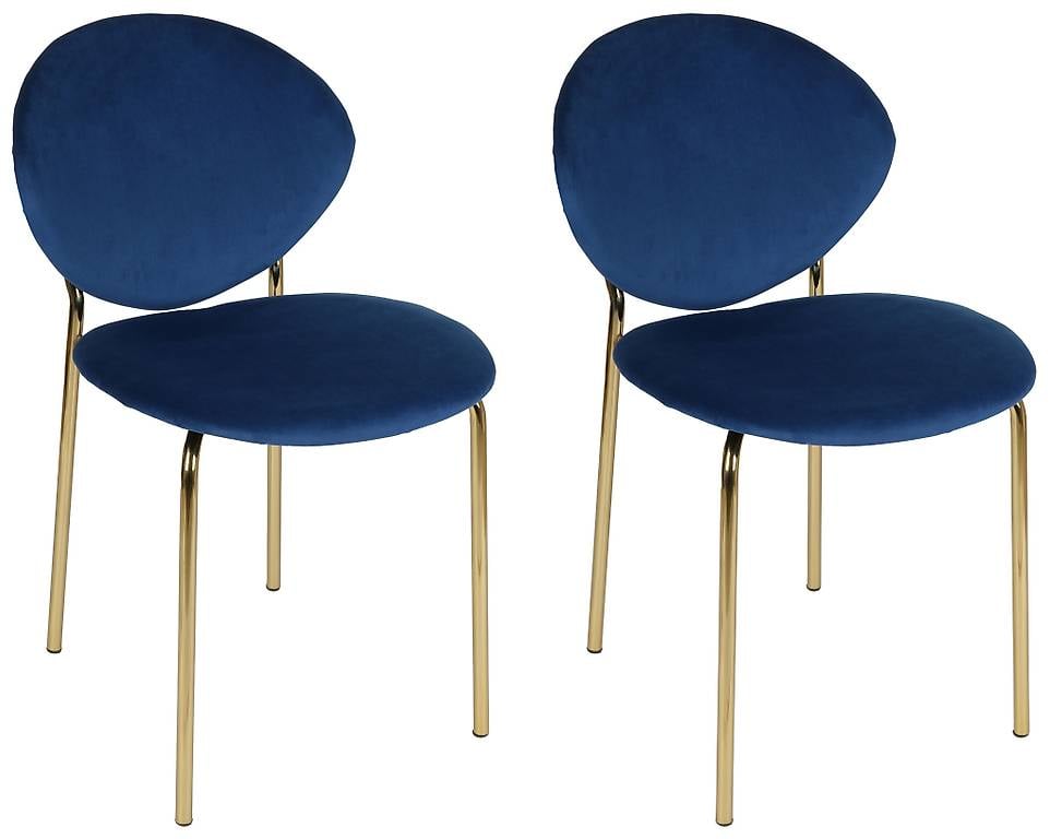  Esszimmerstuhl MOIRA dunkelblau 2er Set