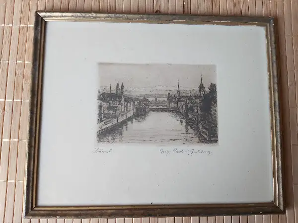 Alte Radierung, Zürich