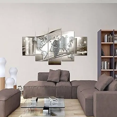  Leinwandbild Weltkarte 5-teilig NEU