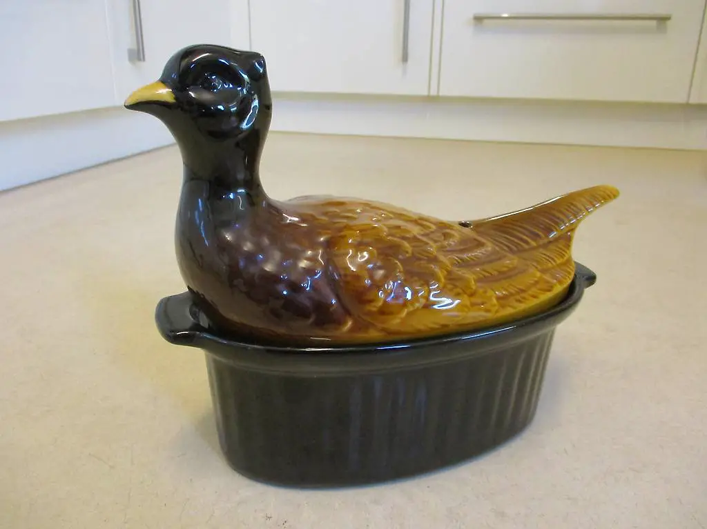 Keramik-Terrine FASAN France - Deko Rarität Vintage