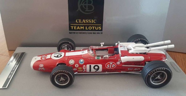 Lotus 38 Ford Indy 500 2.Rang 1966 Jim Clark Tecno 1:18