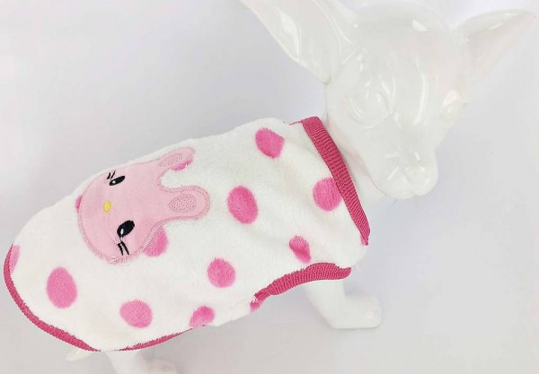  F+M Flauschipulli BUNNy-DOT pink für chihuahua Gr.S