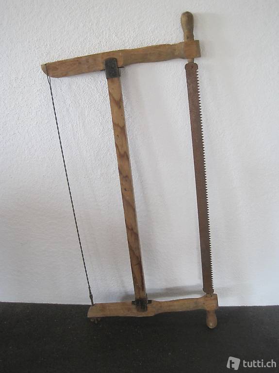 antike Handsäge / Holzsäge / Säge aus Holz