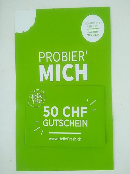 50 CHF Gutschein für HelloFresh