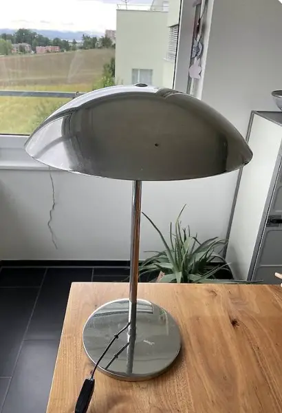 Tischlampe Bauhausstil verchromt