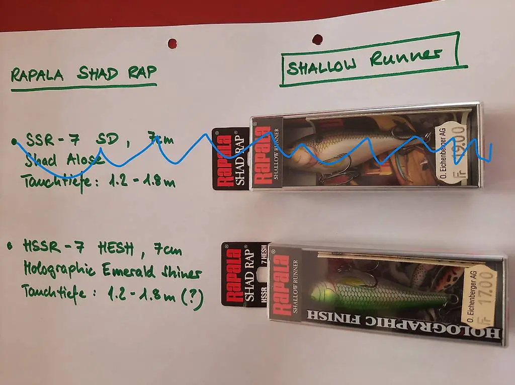 RAPALA SHAD RAP Wobbler Fischen Angelköder