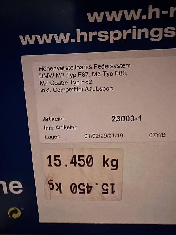 BMW M3 f80 Original Federn