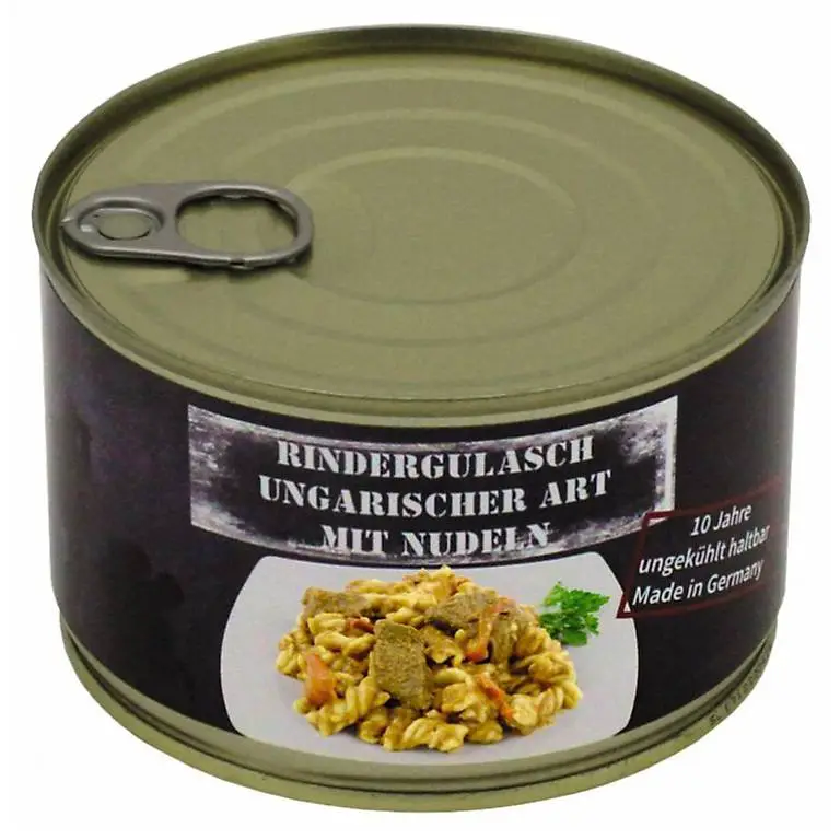 5 x Rindergulasch ungarische Art, je 400g, 10 Jahre haltbar