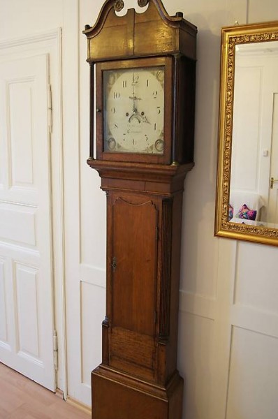 Antike Carnarvon George III Standuhr Kirschholz