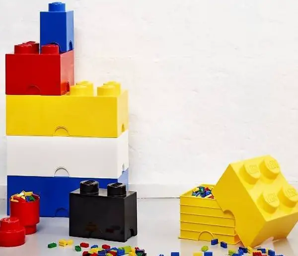  XXL Lego Aufbewahrungsbox 4 Noppen, Blau