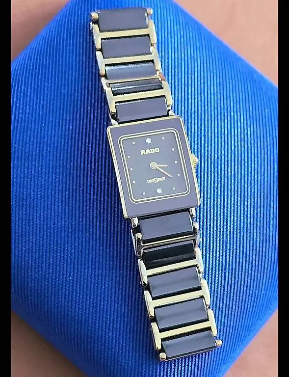 Rado Diastar Diamanten Ceramic Gold Schwarz Faltschliesse